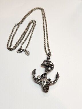 AEO Silver Anchor Pendant Necklace
